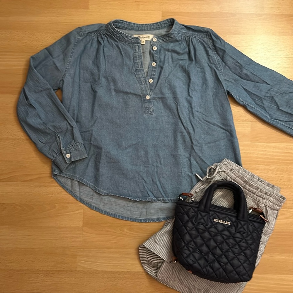 Madewell denim chambray top size extra small